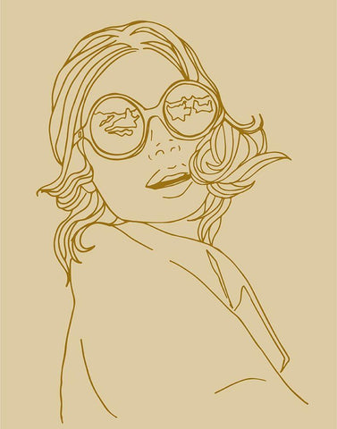 Surprised Lady White Modern Wood Framed Art Print with Double Matting by Jenner, Roya