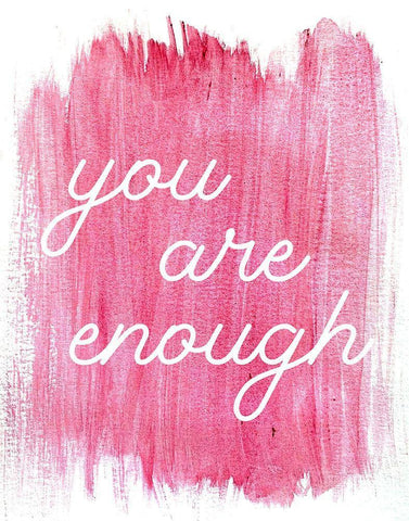 You Are Enough Black Ornate Wood Framed Art Print with Double Matting by Jenner, Roya