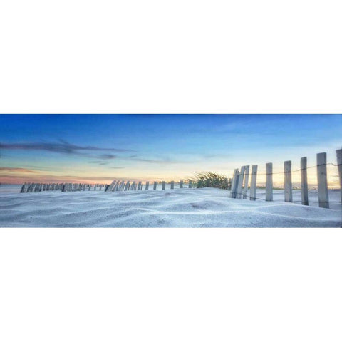 Fenced In Sunset White Modern Wood Framed Art Print by Rowland, Joseph