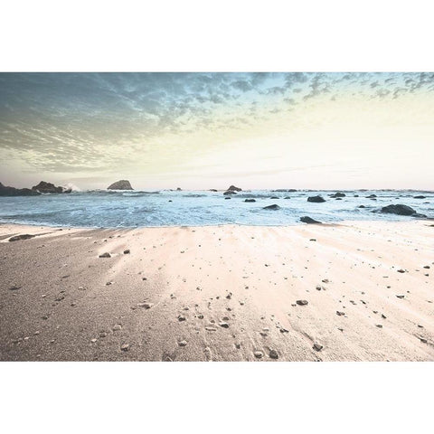Gentle Returning Tide Gold Ornate Wood Framed Art Print with Double Matting by Lula Bijoux and Company