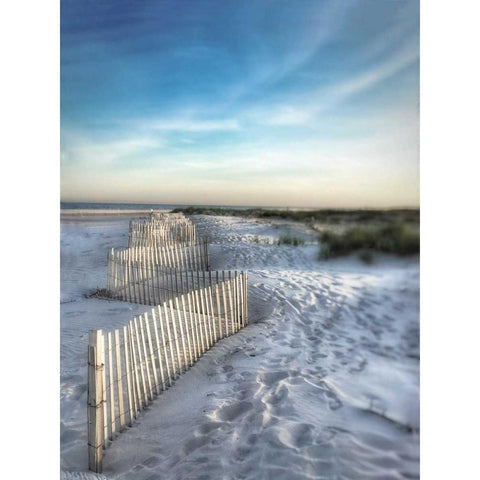Sand Fence White Modern Wood Framed Art Print by Rowland, Joseph