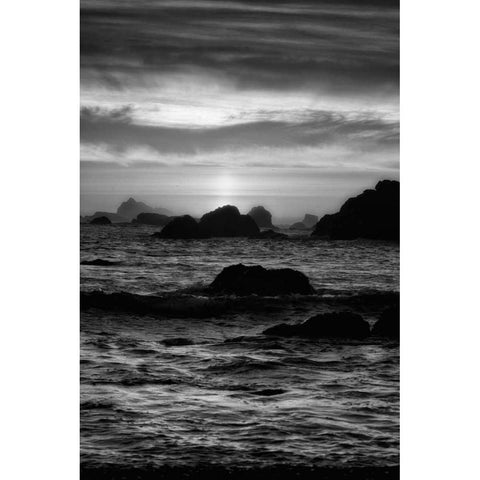 Sunset II Black Modern Wood Framed Art Print with Double Matting by Rowland, Joseph