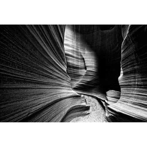 Slot Canyon Wall Black Modern Wood Framed Art Print with Double Matting by Rowland, Joseph