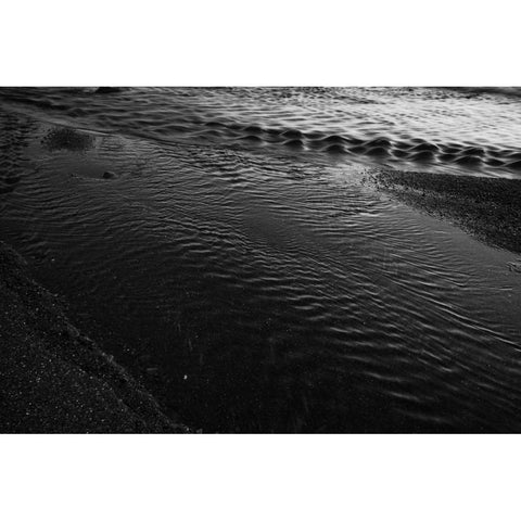 Water Rivulets Black Modern Wood Framed Art Print with Double Matting by Rowland, Joseph