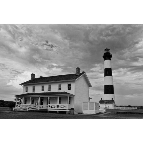 Bodie Lighthouse Black Modern Wood Framed Art Print with Double Matting by Rowland, Joseph