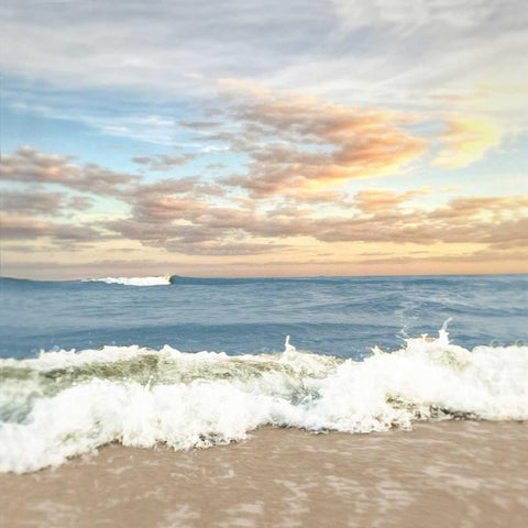 Dawn Of The Crashing Waves White Modern Wood Framed Art Print by Rowland, Joseph