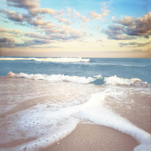 Splitting Waves White Modern Wood Framed Art Print with Double Matting by Rowland, Joseph