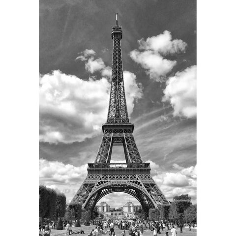 Eiffel 5 Black Modern Wood Framed Art Print with Double Matting by De Carvalho, Sandro