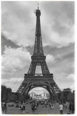 Eiffel 7 Black Ornate Wood Framed Art Print with Double Matting by De Carvalho, Sandro