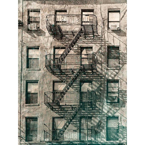 City Escapes 2 Black Modern Wood Framed Art Print by De Carvalho, Sandro