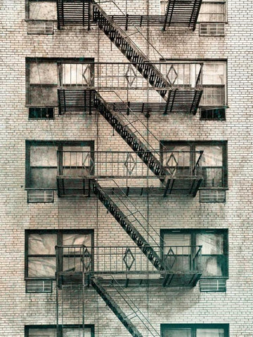 City Escapes 3 White Modern Wood Framed Art Print with Double Matting by De Carvalho, Sandro