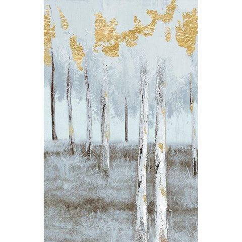 Birch Metallic Gray Day 2 White Modern Wood Framed Art Print by Sunny