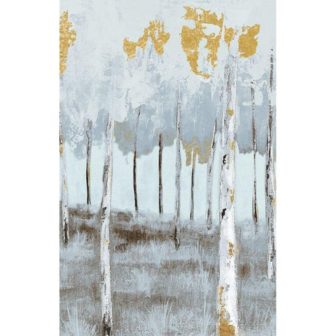 Birch Metallic Gray Day 3 White Modern Wood Framed Art Print by Sunny