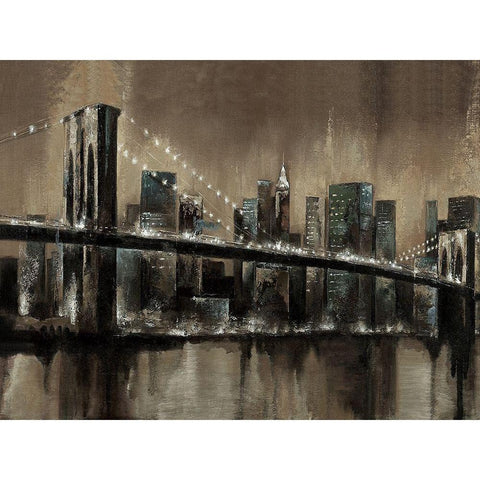 Brooklyn Noir 1 Black Modern Wood Framed Art Print with Double Matting by Sunny