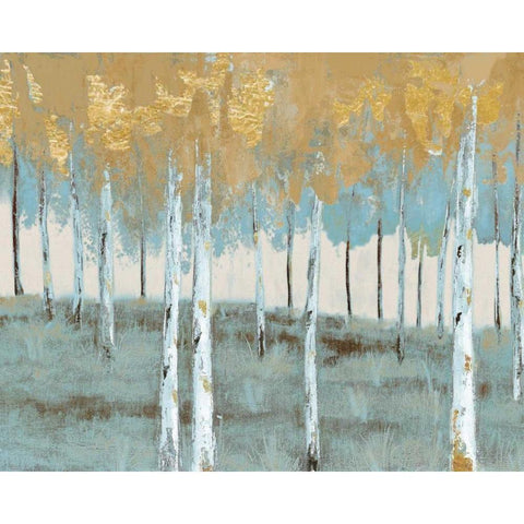 Birch Beach White Modern Wood Framed Art Print by Sunny