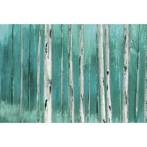 Blue Birch Forest 2 White Modern Wood Framed Art Print by Sunny