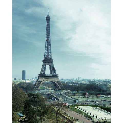 Paris in Summer Black Modern Wood Framed Art Print with Double Matting by Ghanooni, Sarah