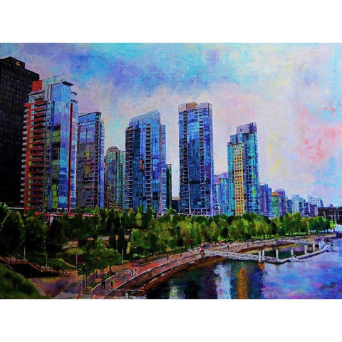 City Life 1 White Modern Wood Framed Art Print by Ghanooni, Sarah