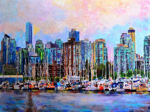 City Life 2 Black Ornate Wood Framed Art Print with Double Matting by Ghanooni, Sarah