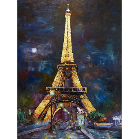 Golden Eiffel Gold Ornate Wood Framed Art Print with Double Matting by Ghanooni, Sarah