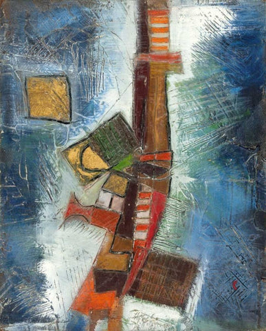 . White Modern Wood Framed Art Print with Double Matting by Haynes, Smith