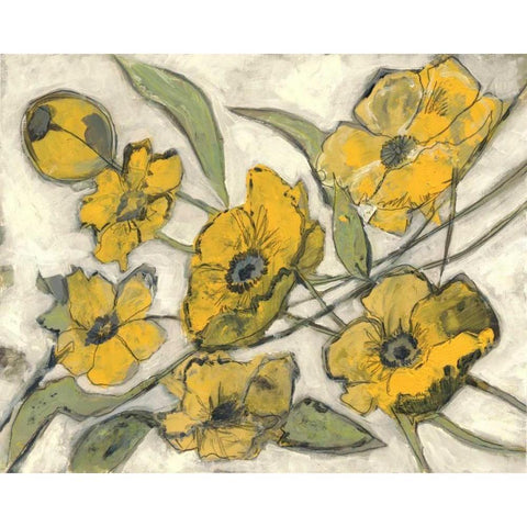 Citron Flora Gold Ornate Wood Framed Art Print with Double Matting by Haynes, Smith