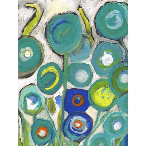 Flora Discs A1 Black Modern Wood Framed Art Print by Haynes, Smith