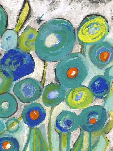 Flora Discs A2 White Modern Wood Framed Art Print with Double Matting by Haynes, Smith