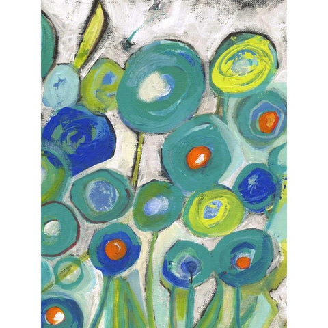 Flora Discs A2 Black Modern Wood Framed Art Print by Haynes, Smith