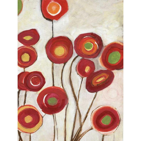 Flora Discs B2 Black Modern Wood Framed Art Print with Double Matting by Haynes, Smith