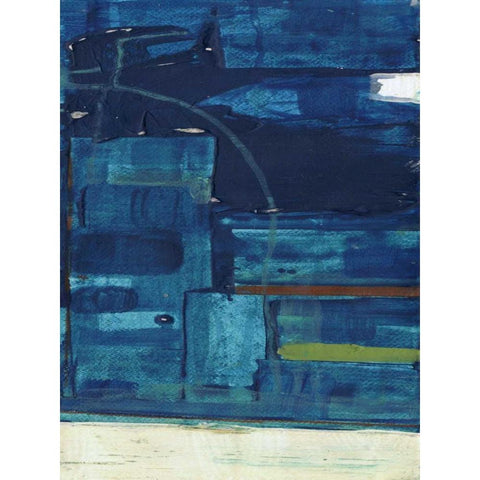 Navystract B Black Modern Wood Framed Art Print with Double Matting by Haynes, Smith