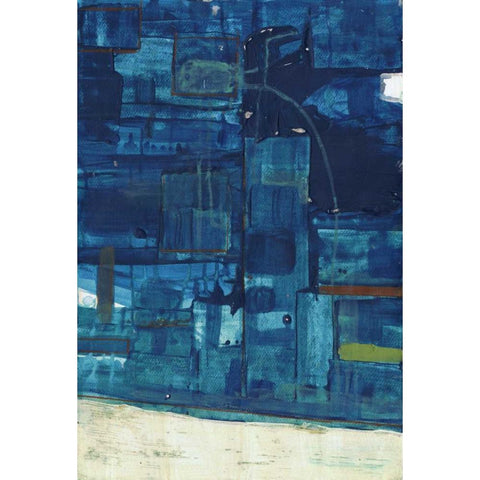 Navystract Black Modern Wood Framed Art Print by Haynes, Smith