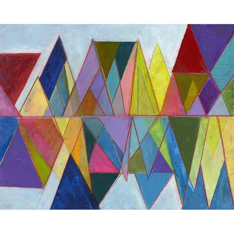 Asym Tri 2 White Modern Wood Framed Art Print by Haynes, Smith