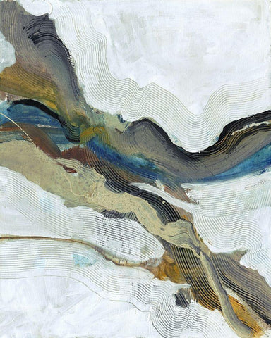 Flow White Modern Wood Framed Art Print with Double Matting by Haynes, Smith