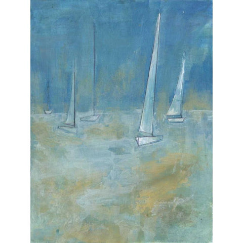 Sailing White Modern Wood Framed Art Print by Haynes, Smith