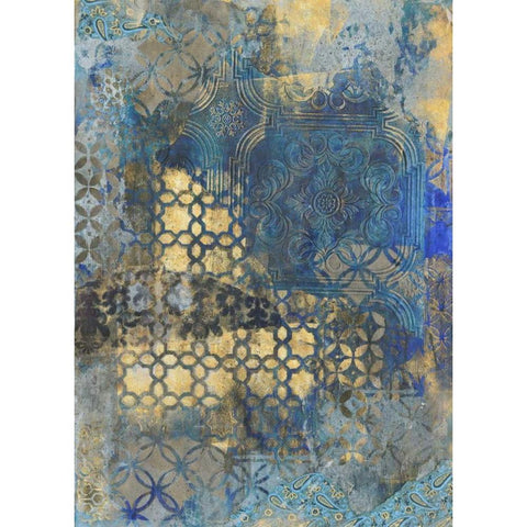 Ornate Azul C2 Black Modern Wood Framed Art Print by Haynes, Smith