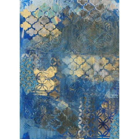Ornate Azul D2 Black Modern Wood Framed Art Print by Haynes, Smith