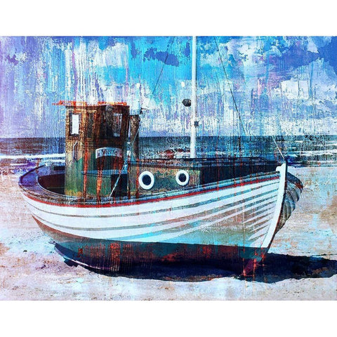 Deep Boating 1 Black Modern Wood Framed Art Print with Double Matting by Haynes, Smith