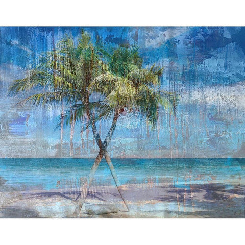 Deep Palm 2 Black Modern Wood Framed Art Print with Double Matting by Haynes, Smith