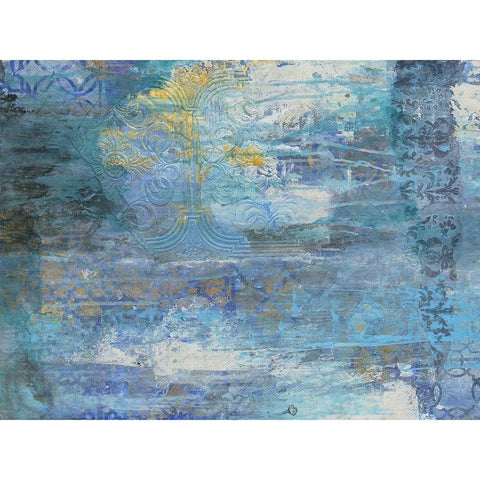 Sapphire Collision White Modern Wood Framed Art Print by Haynes, Smith