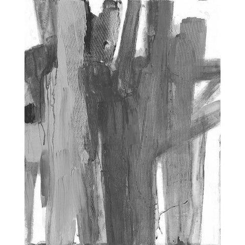 Monochromatic Smears 1 Black Modern Wood Framed Art Print by Haynes, Smith