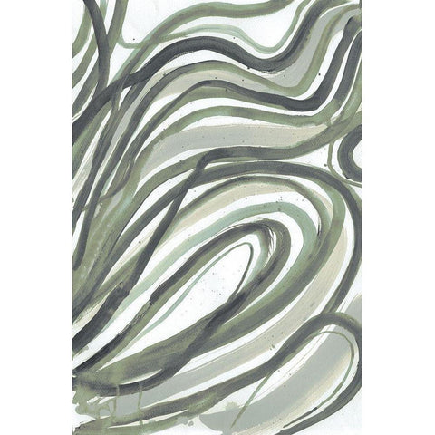 Emerald Swirls 2 White Modern Wood Framed Art Print by Haynes, Smith