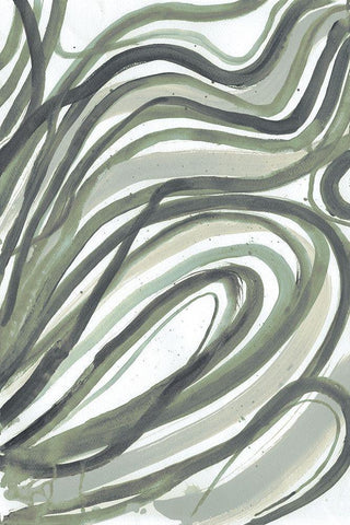 Emerald Swirls 2 Black Ornate Wood Framed Art Print with Double Matting by Haynes, Smith