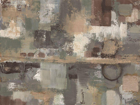 Earthy Stains 1 White Modern Wood Framed Art Print with Double Matting by Haynes, Smith