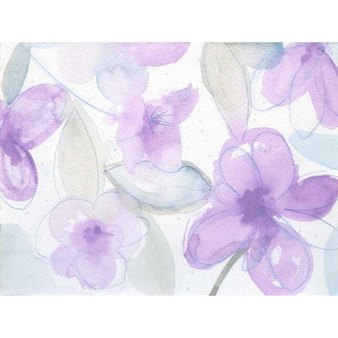 Lilac Garden Black Modern Wood Framed Art Print by Haynes, Smith