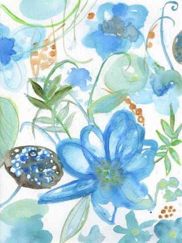 Sea Of Flowers Black Ornate Wood Framed Art Print with Double Matting by Haynes, Smith