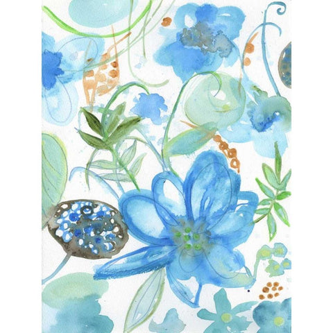 Sea Of Flowers Black Modern Wood Framed Art Print by Haynes, Smith