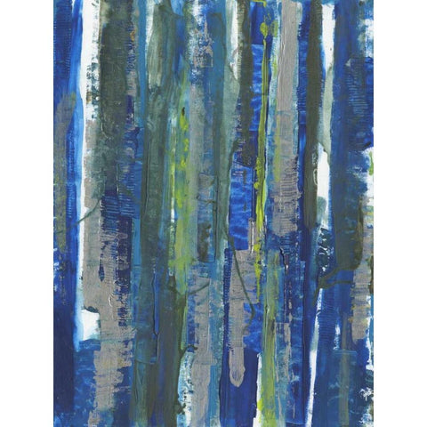 Ultramarine Streaks Black Modern Wood Framed Art Print with Double Matting by Haynes, Smith