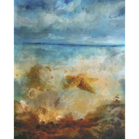 Misty Seascape Gold Ornate Wood Framed Art Print with Double Matting by Haynes, Smith