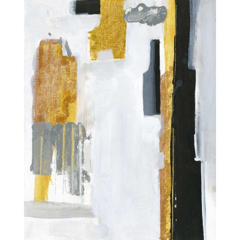 Misty City Black Modern Wood Framed Art Print by Haynes, Smith